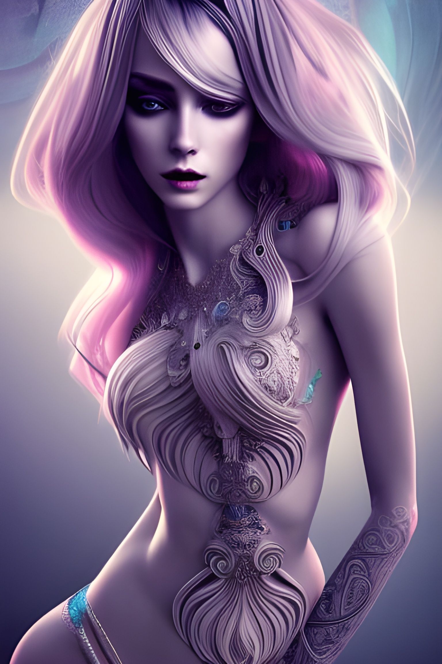 Bewitched Mermaid in Digital Art Style