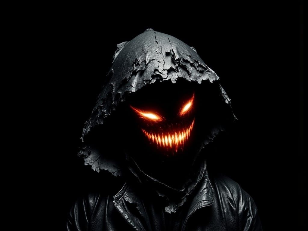 Dark Hooded Figure in a Biomechanical Style