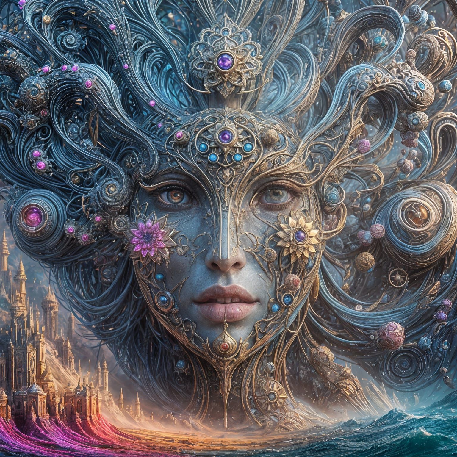 Fantastical AI Entity in Detailed Matte Painting