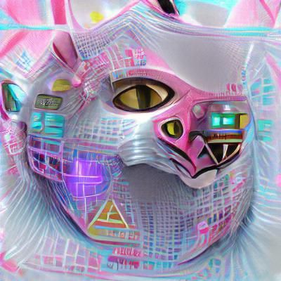 Cyberpunk Kawaii Neko Mascot Cat Head Mask