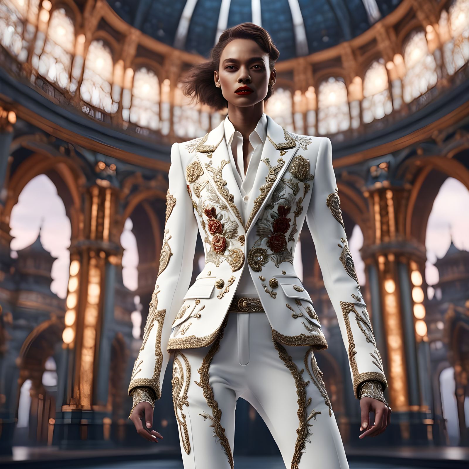 Female model on the runway