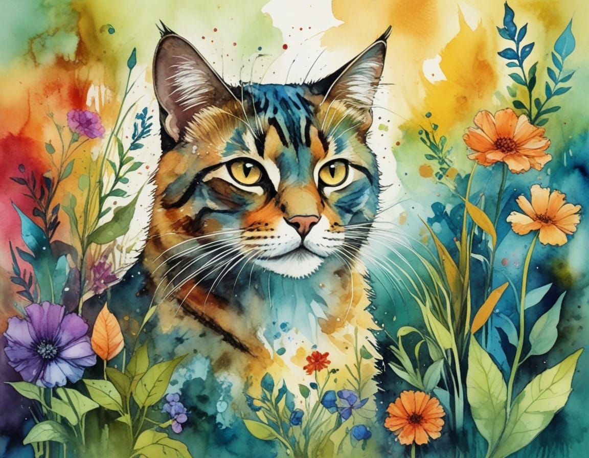 Vibrant Feline Encounter in Eden