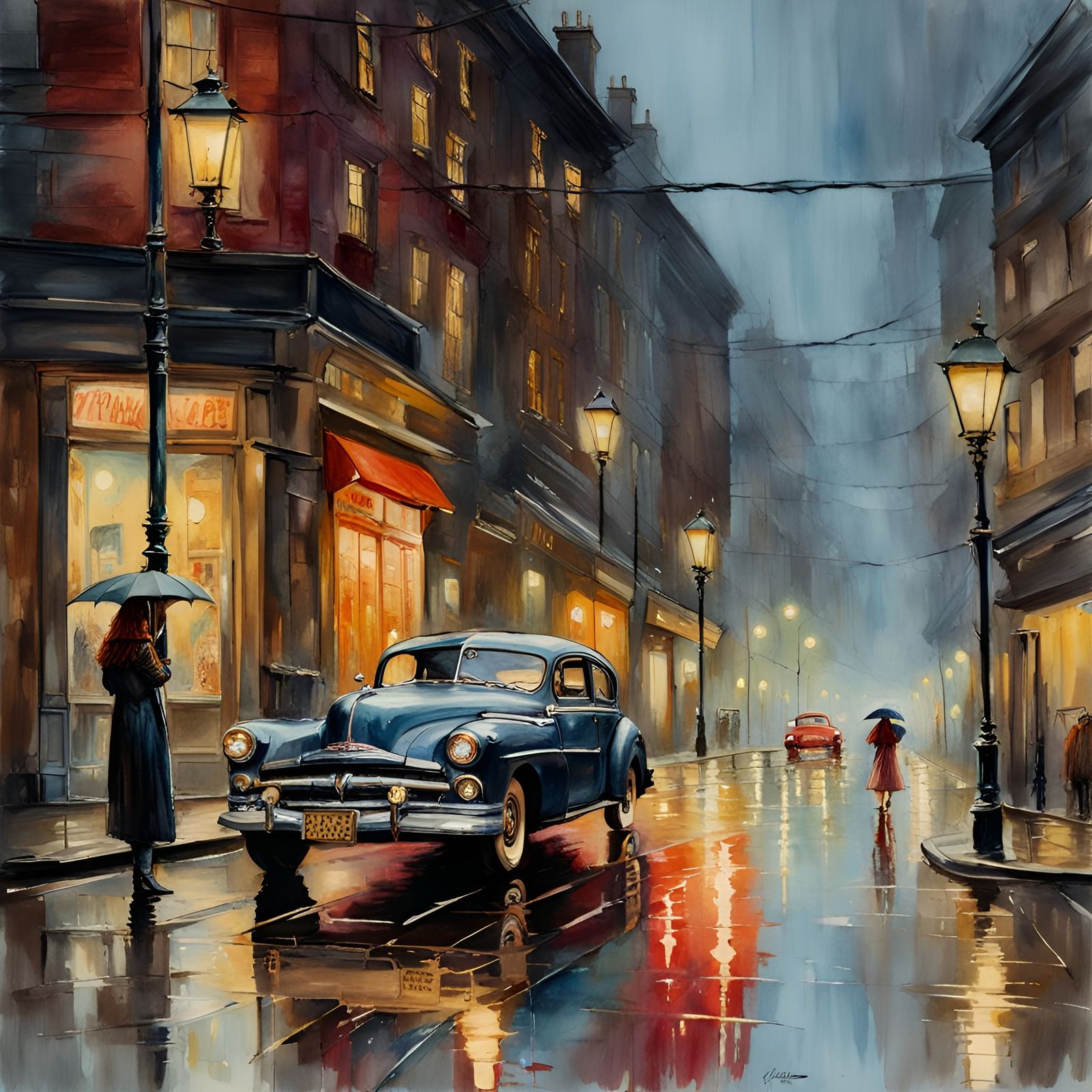 Eldritch Rainy Day in Waterhouse Style