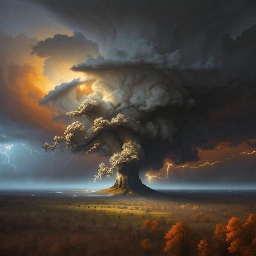 Oak Tree Stands Strong During Tornado