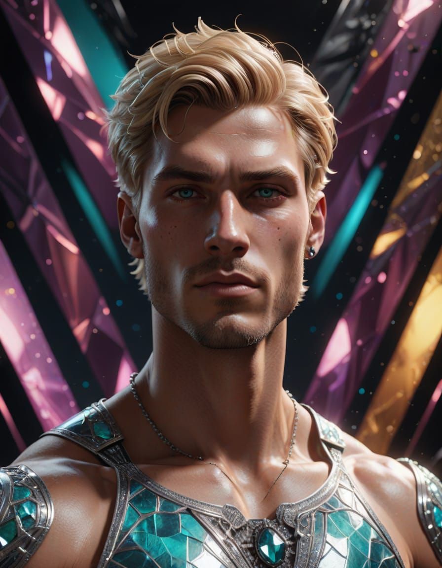 Sensual Male Portrait in Artgerm Style