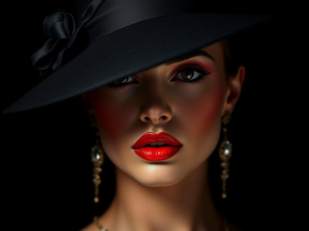 Elegant Woman in Shadow: High-Fashion Portrait