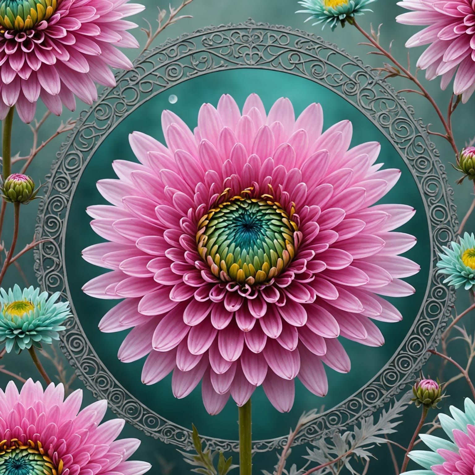 Pastel Floral Accents Under Full Moon