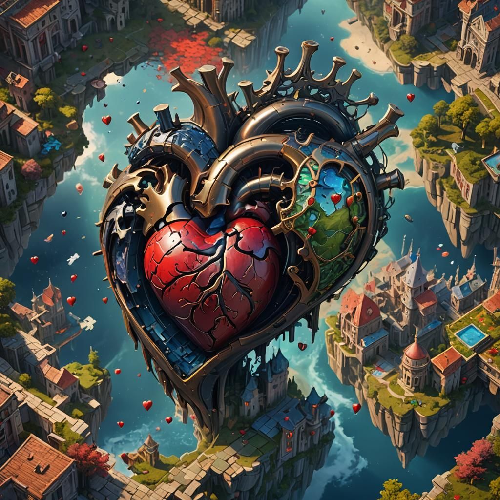 Two Puzzle Pieces Forming a Heart