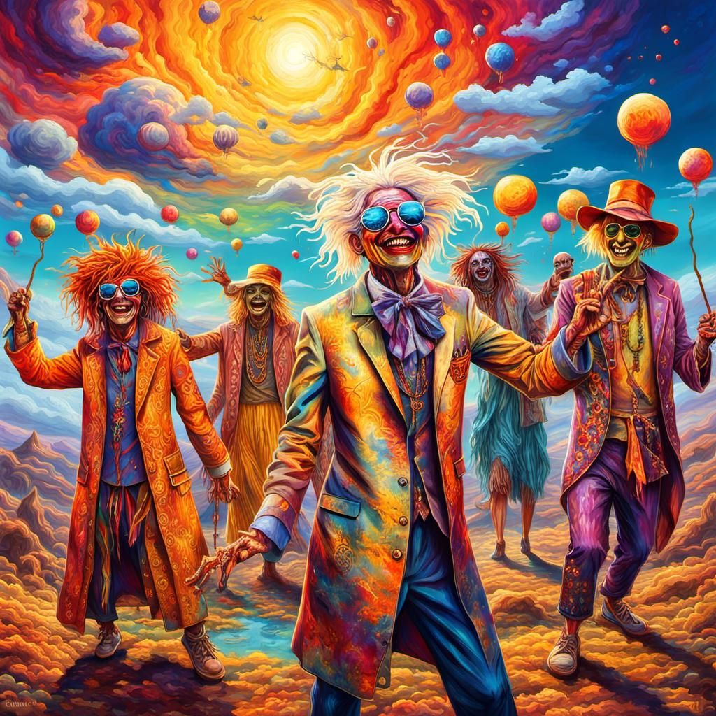 Cosmic Holi Festival with Scarecrow Characters