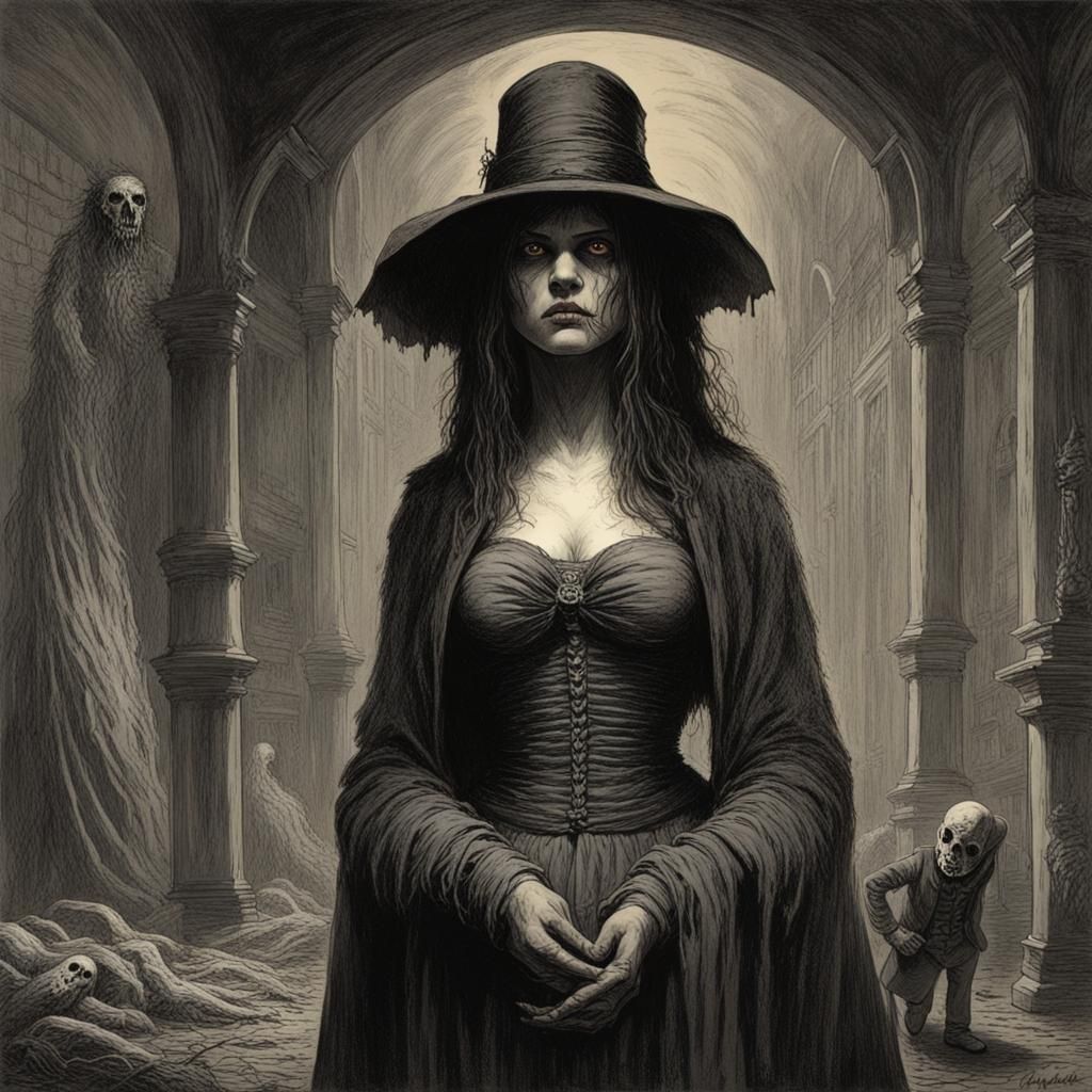 Eerie Portrait in Doré and Rutkowski Style