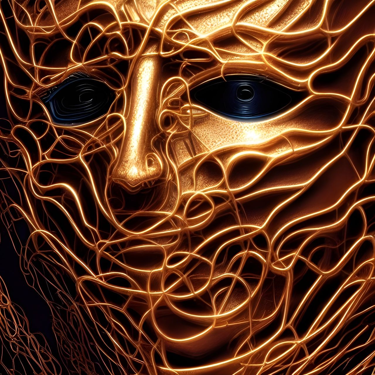 Magical Technological Mask Portrait in 8k Resolution