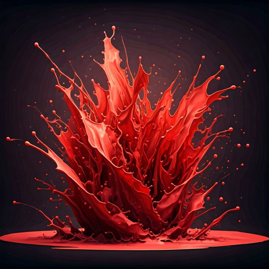 Crimson Tempest Graffiti Art with Vibrant Polychromatic Colo...