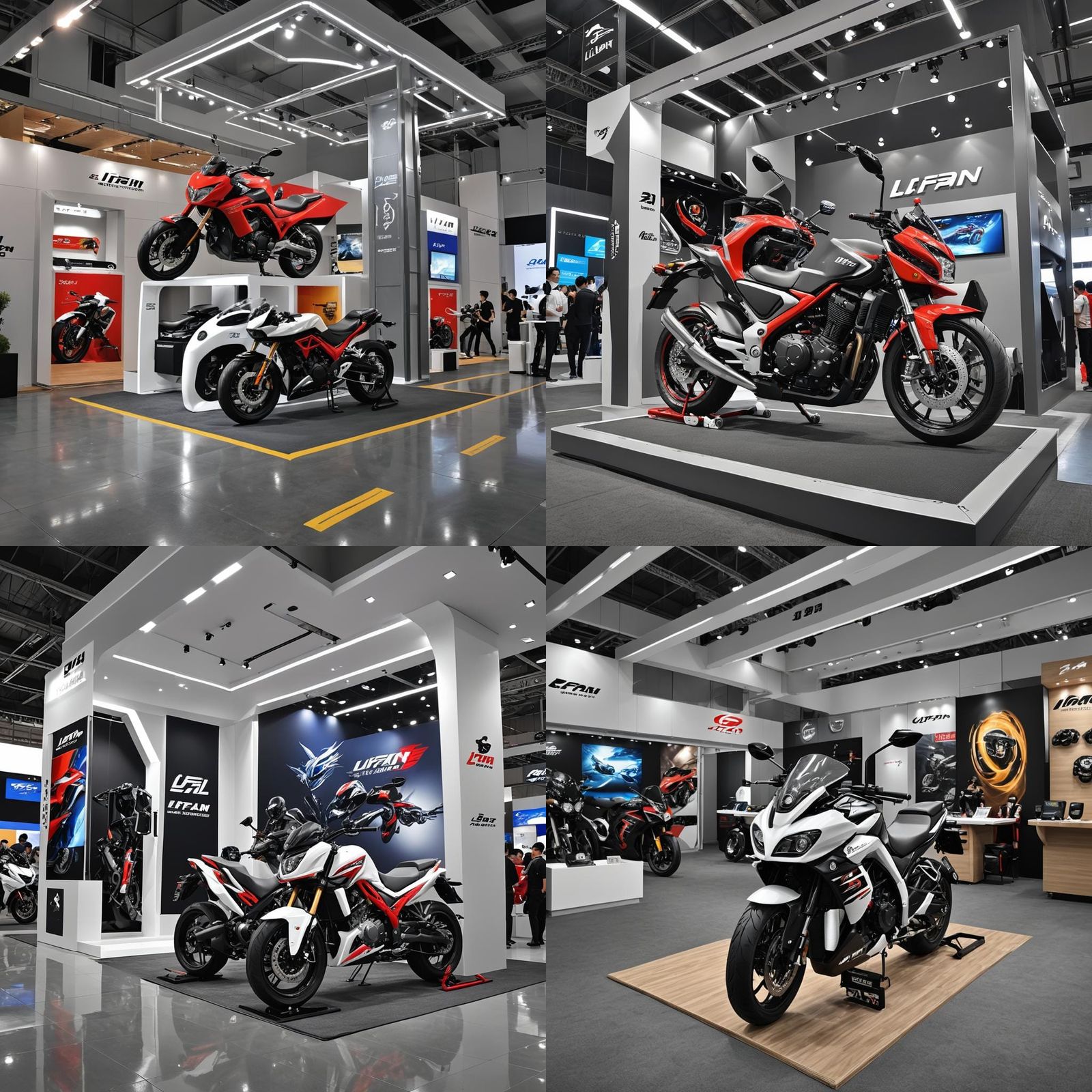 Dynamic Motorcycle Booth Design with Interactive Tech