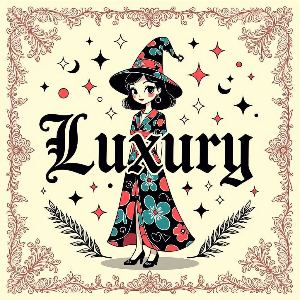 Luxury in Gothic Script with Streetwear Aesthetic