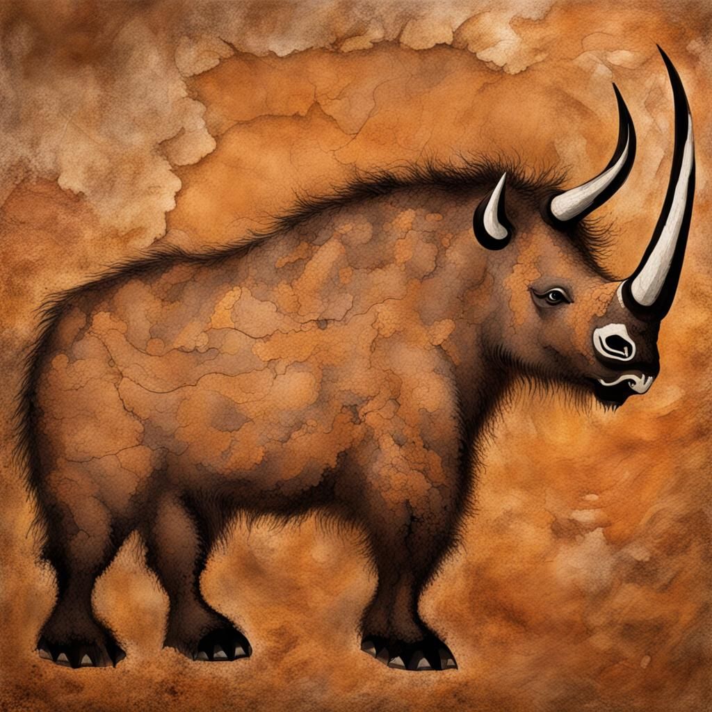 Woolly Rhino Cave Painting: Stone Age Art