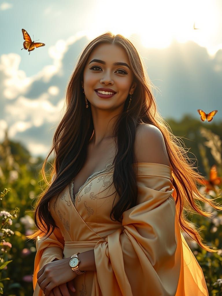 Goddess in Heavenly Realm: Hyperrealistic Photography