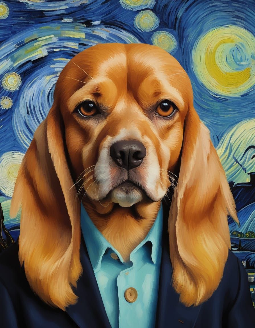 Woofly Portrait in VanGoghigami