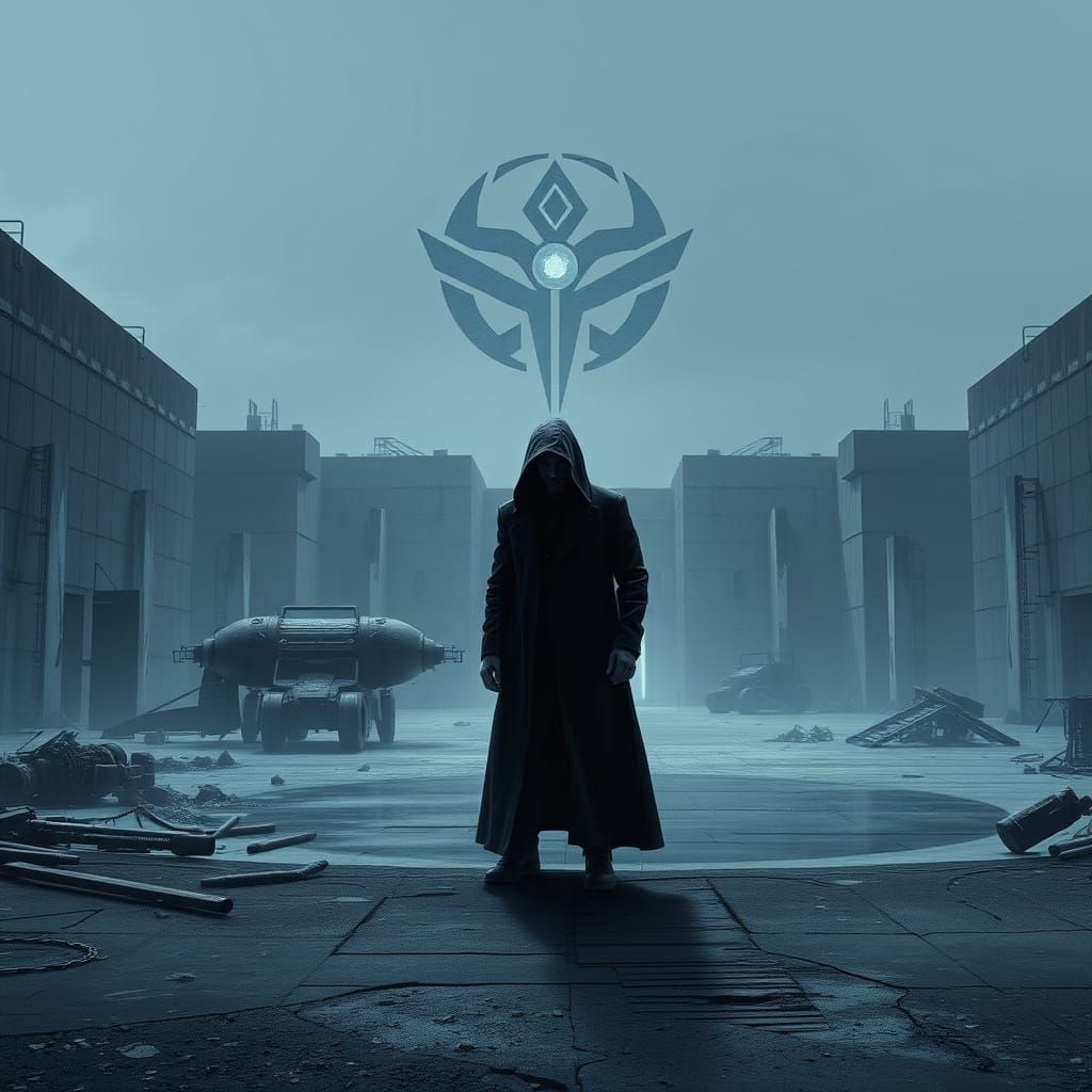 Grey Cityscape of Despair in Dystopian Futurism