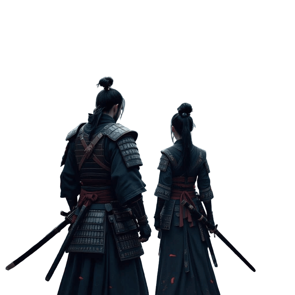 Samurai and Ninja Gaisha in Detailed Fantasy Art