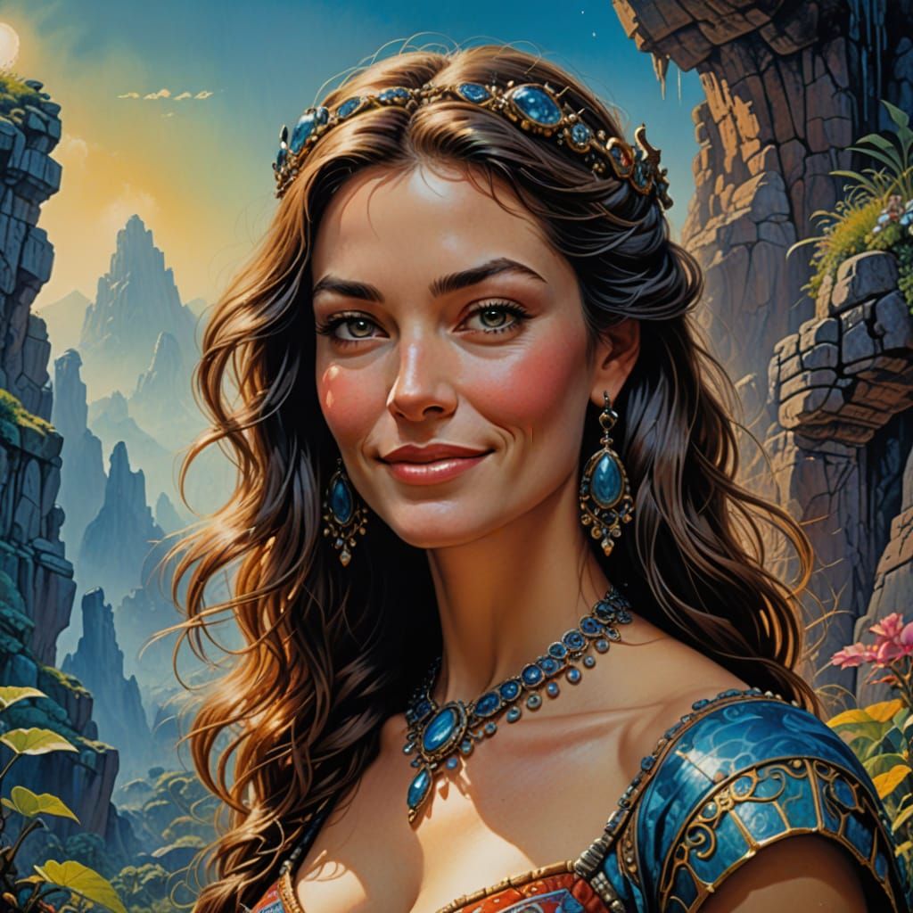 Photorealistic Supermodel Portrait in Vibrant Colors