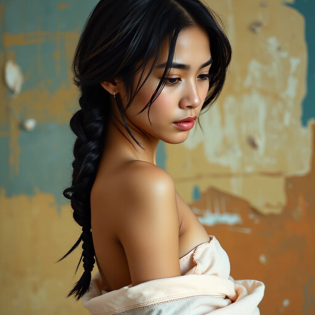 Contemplative Portrait of Singaporean Woman in Earthy Tones