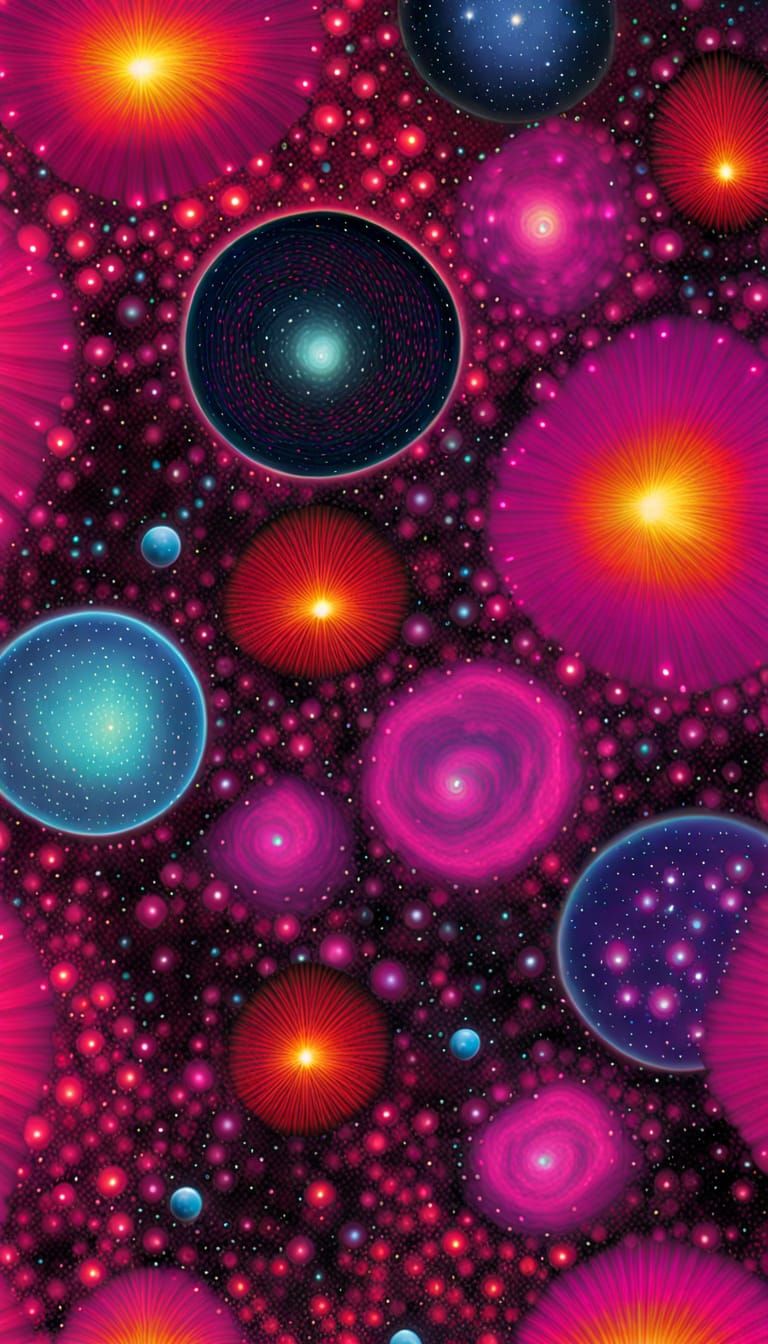 Early Universe in Neon Colors: A Hyperrealistic Cosmic Visio...