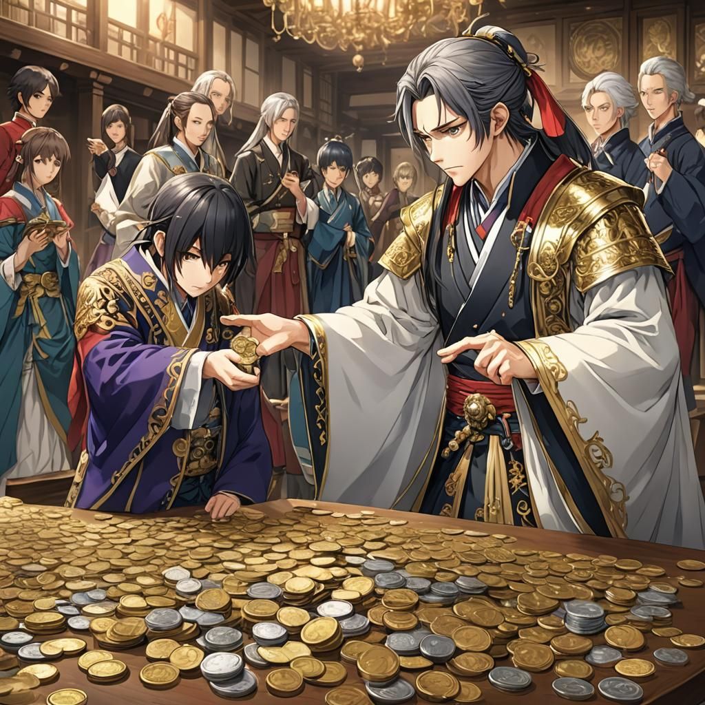 Pauper's Gift to a Wealthy Nobleman in Anime Style