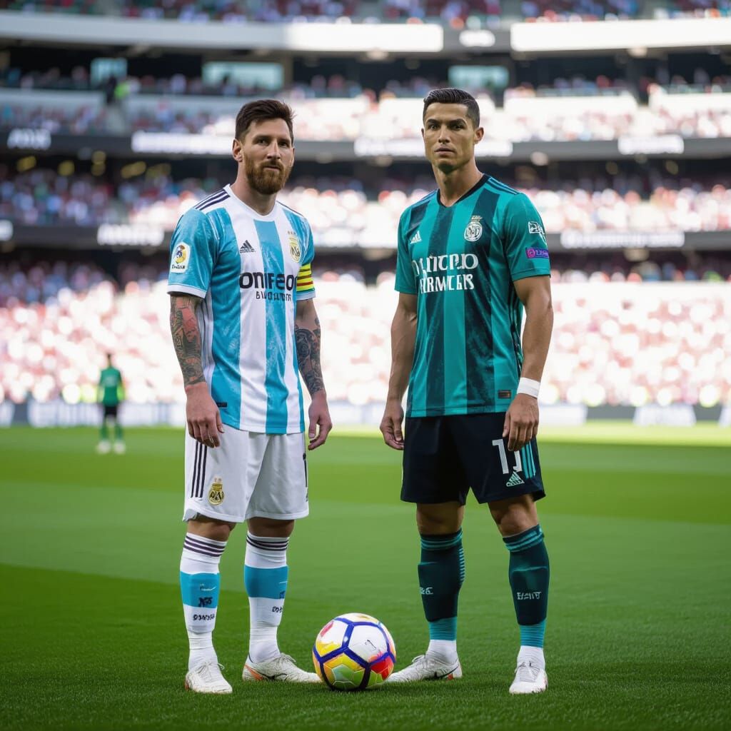 Messi and Ronaldo Together on the Field