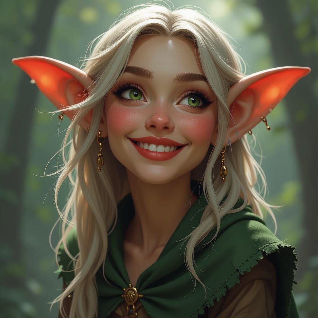 Drow Elf Horror in Engraving Style