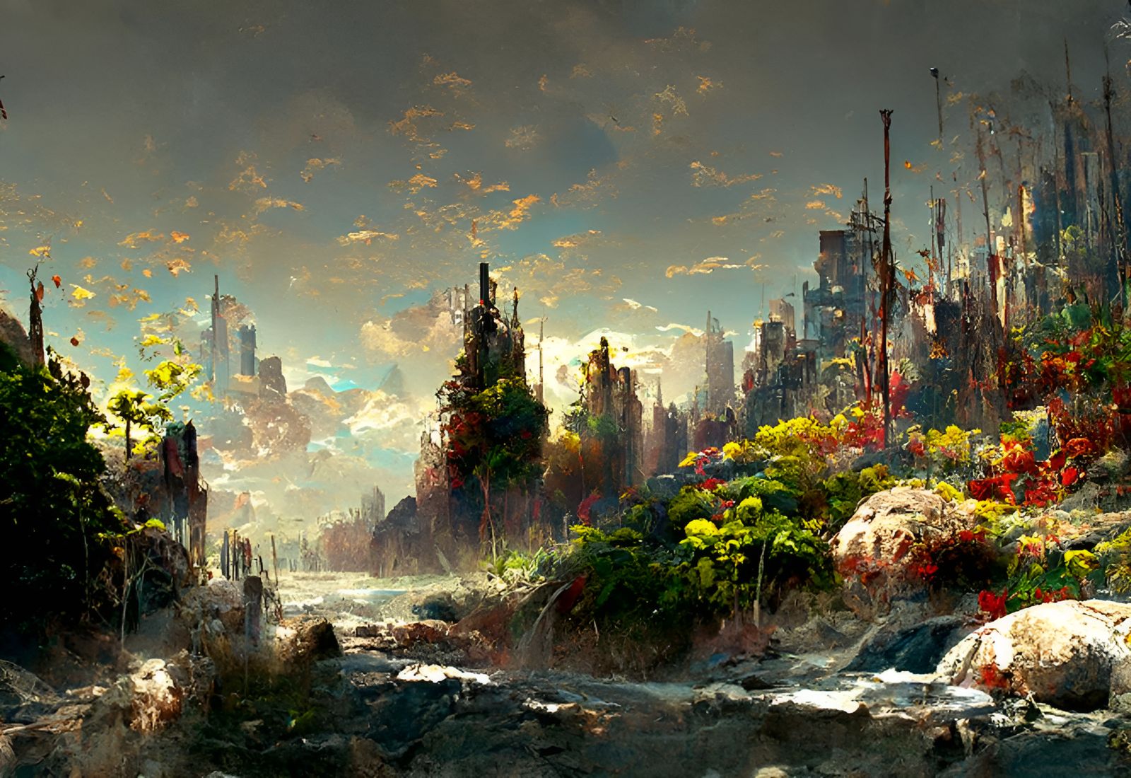 Post-Apocalyptic Metropolis in Ruins