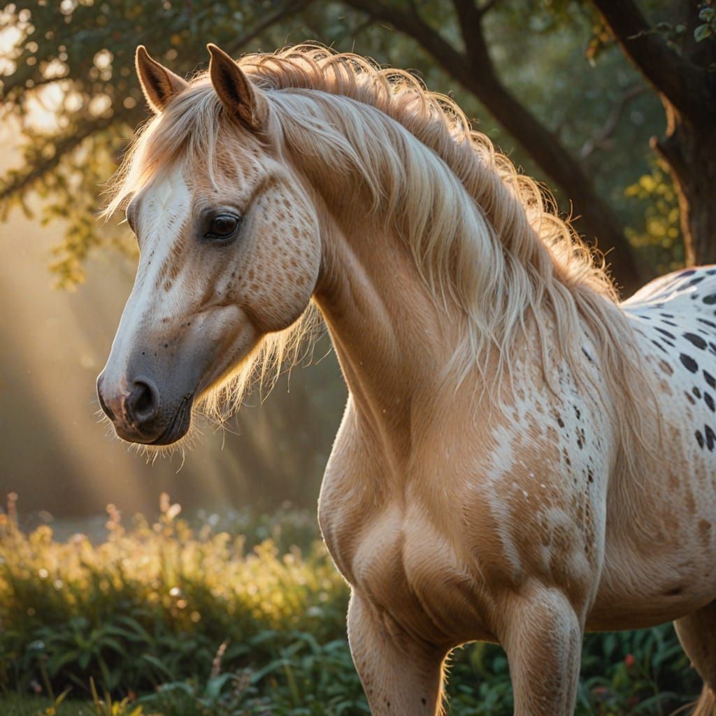 Ethereal Fantasy Horse Portrait in Golden Light