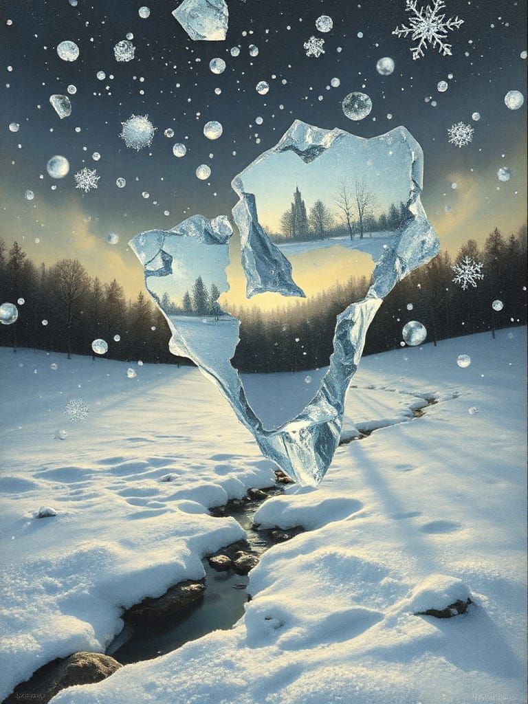 Surreal Winter Memory: Fractured Time and Dreamlike Landscap...