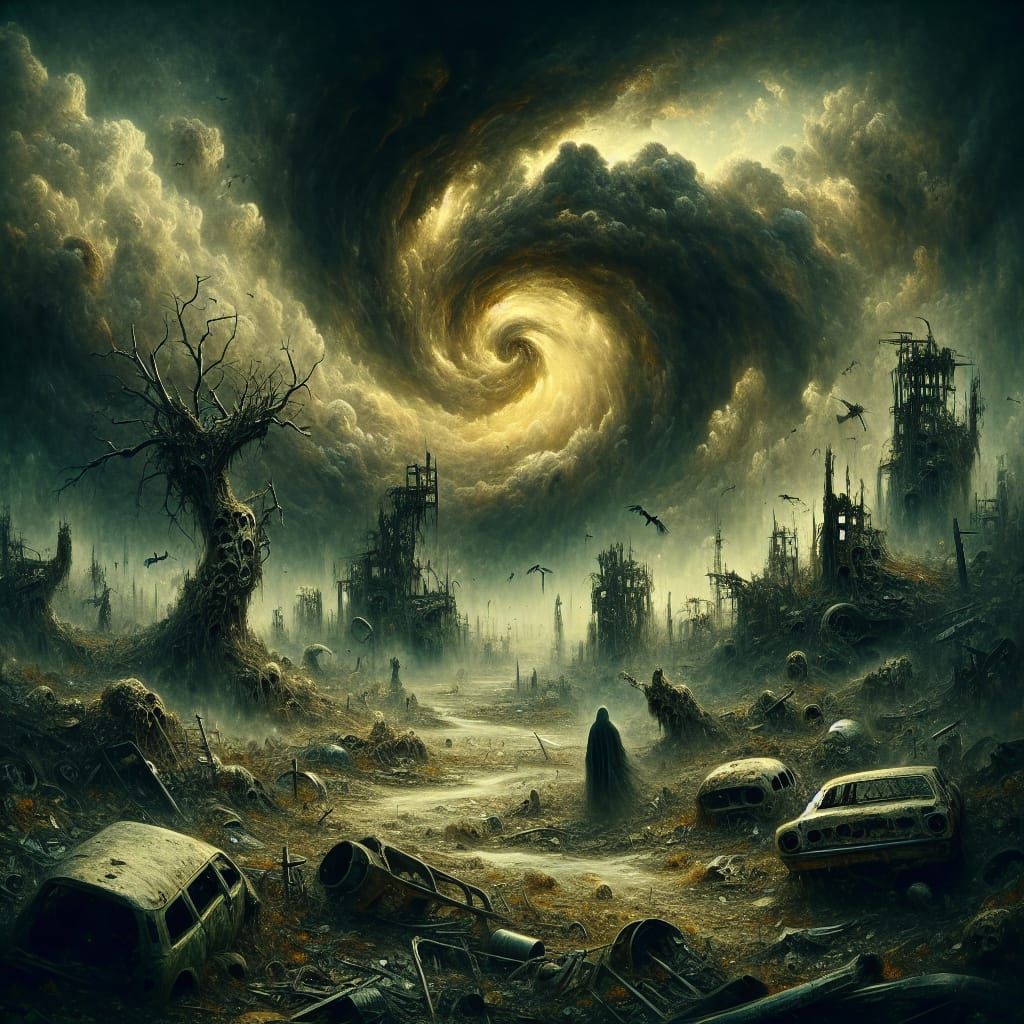 Apocalyptic Wasteland After Nuclear War: Matte Painting