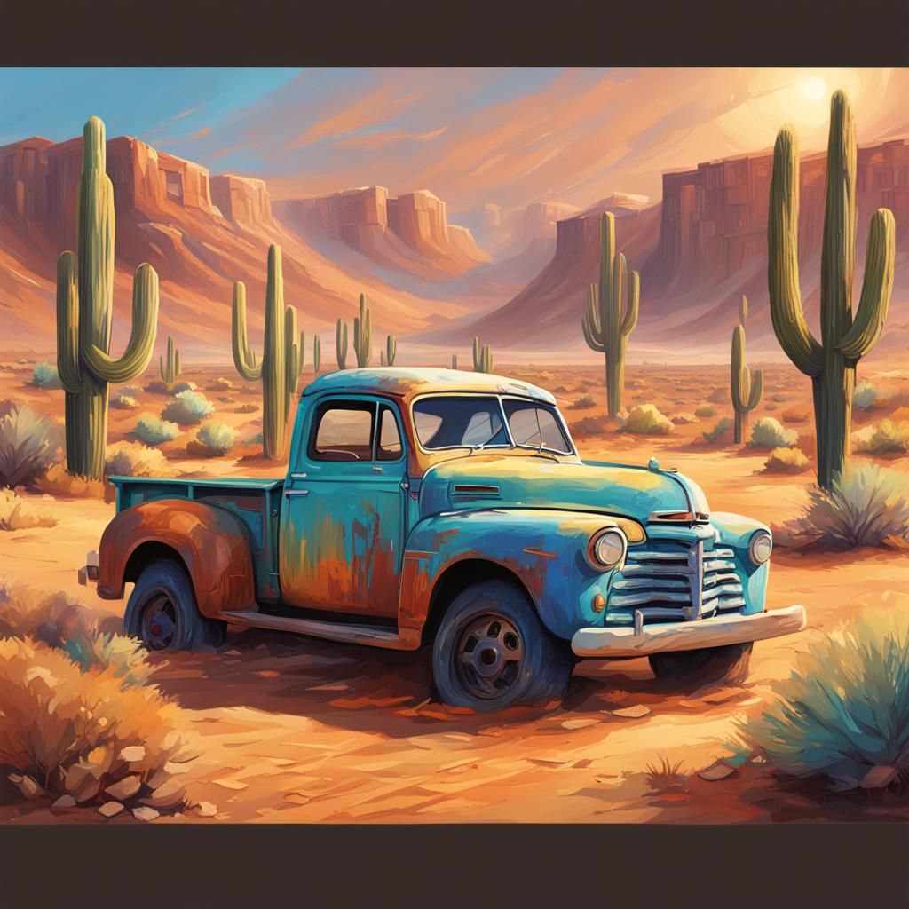 Hyperrealistic Desert Ghost Town Concept Art