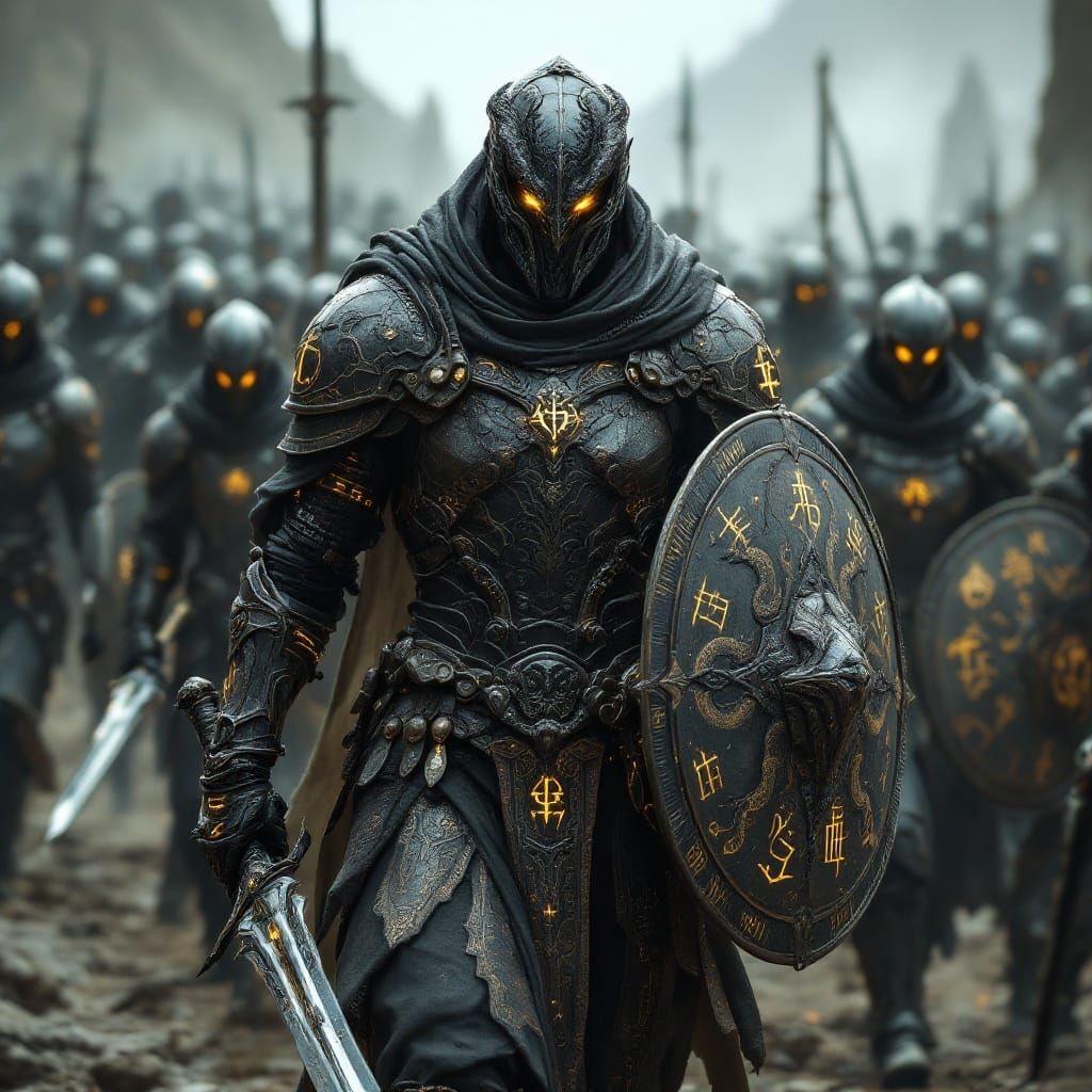 Medieval Crusaders and Serpentine Warriors in Cybernetic Arm...