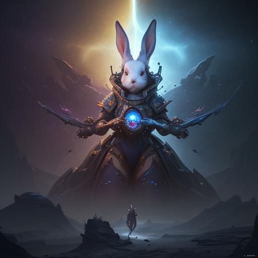 Fantastical Bunnies Explore Deep Space in Vivid Detail