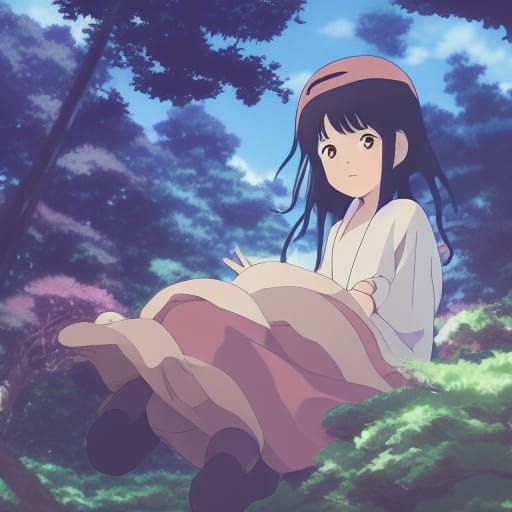 Anime Key Visual in Studio Ghibli Style