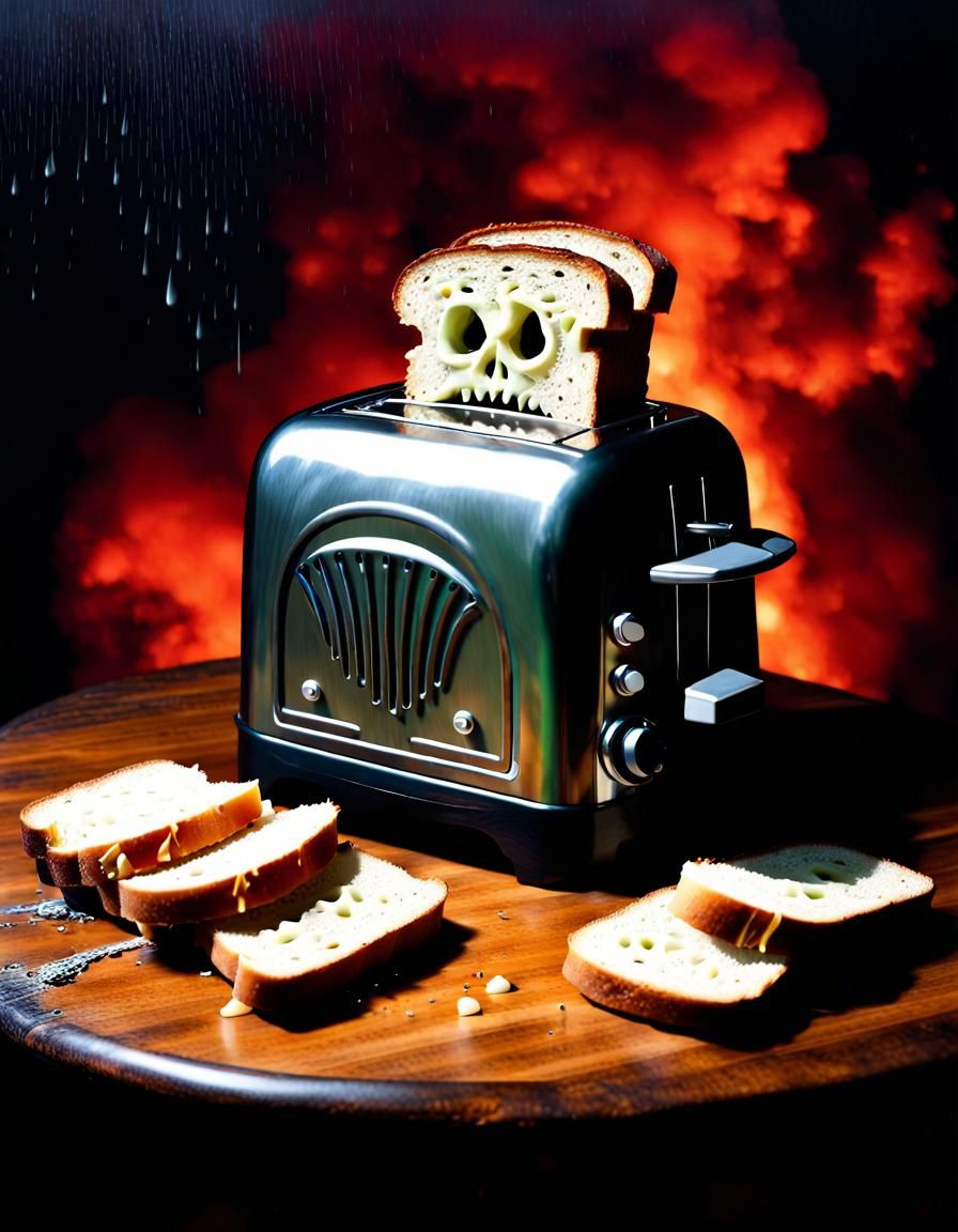 Haunted Zombie Toaster in Lovecraftian Horror Style