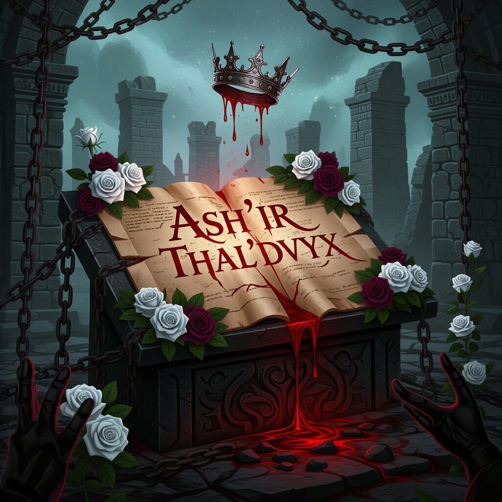 Dark Fantasy Parchment with Glowing Inscription