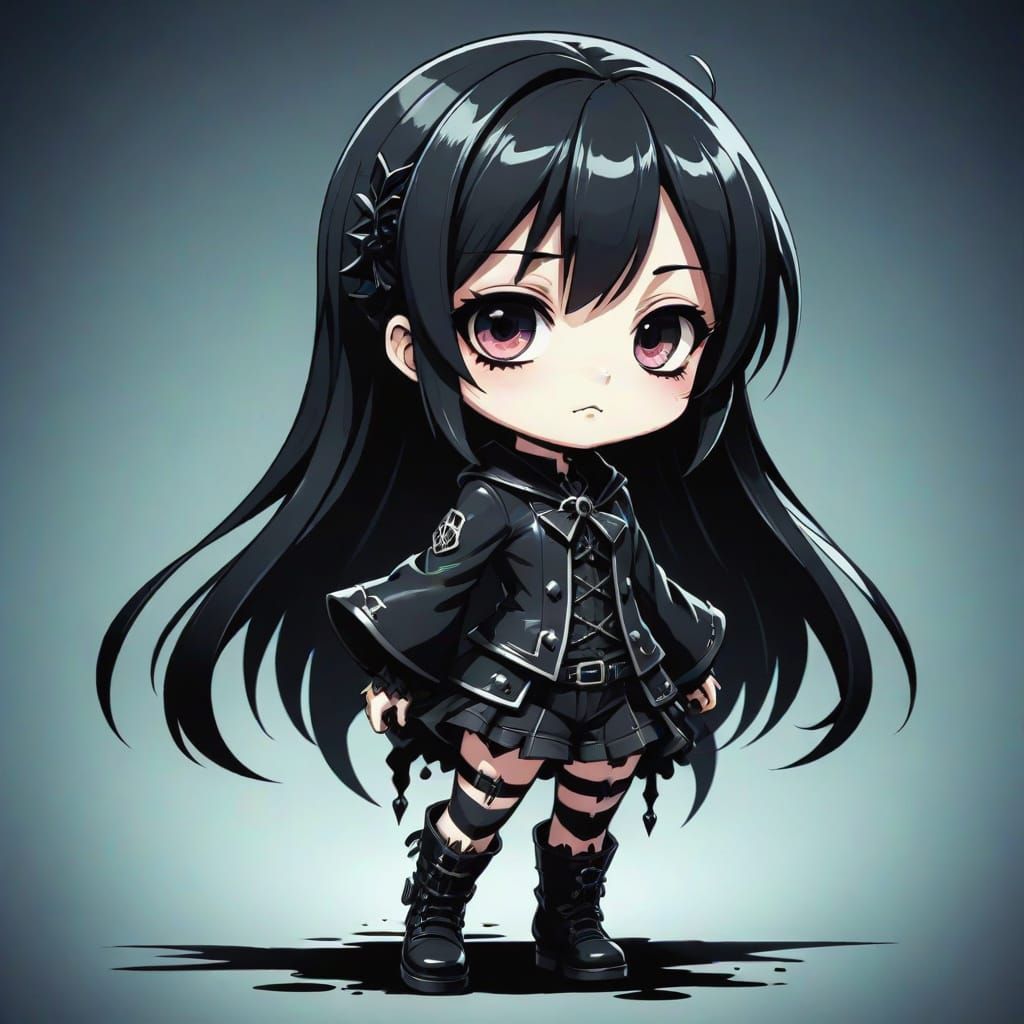 Gothic Chibi Anime Masterpiece in Deep Colors