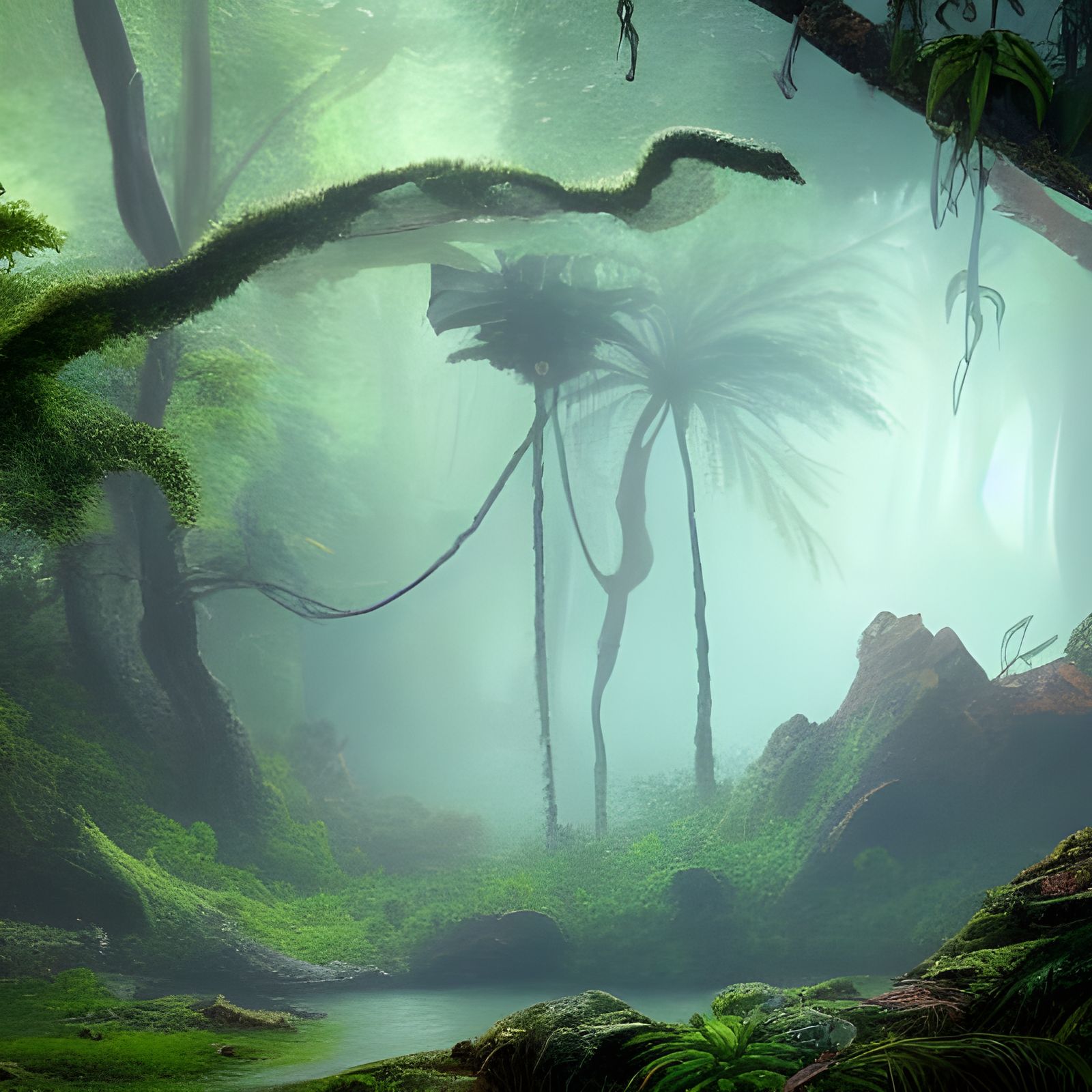 Lush Rainforest Concept Art in Unreal Engine 5