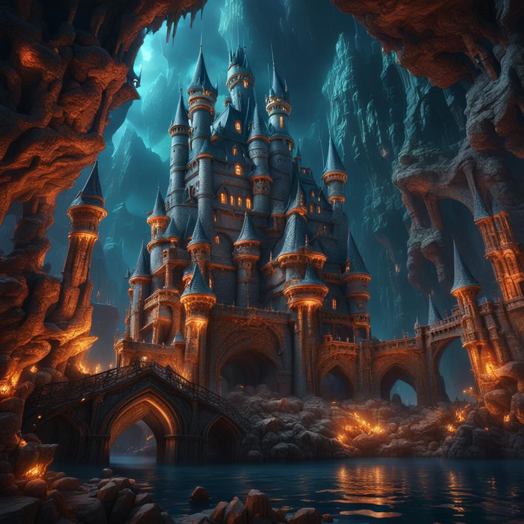 Digital Castle in Cyberspace: Detailed Matte Painting
