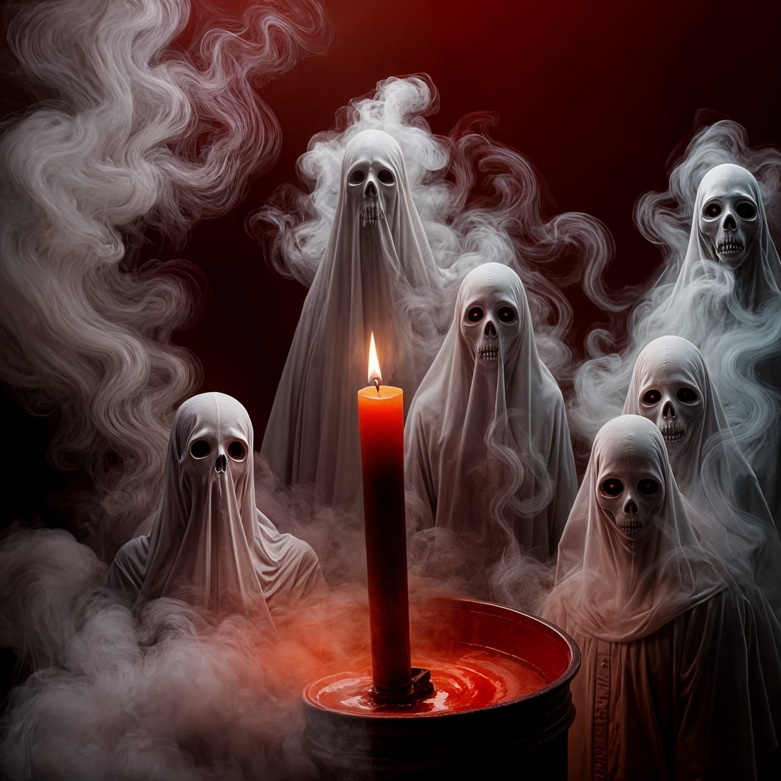 Ethereal Horrors Emerge from Flickering Candlelight