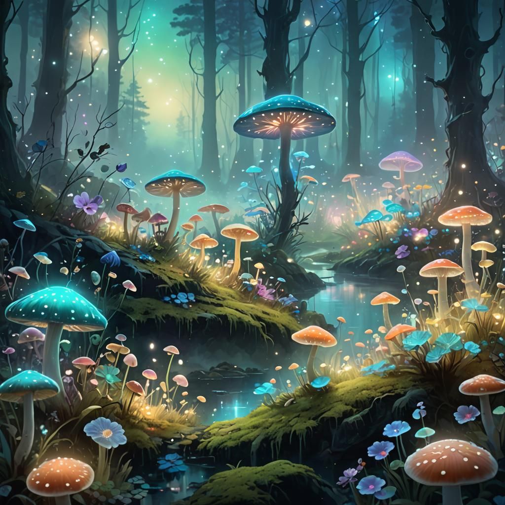 Mystical psihodelic forest on Pandora planet.
