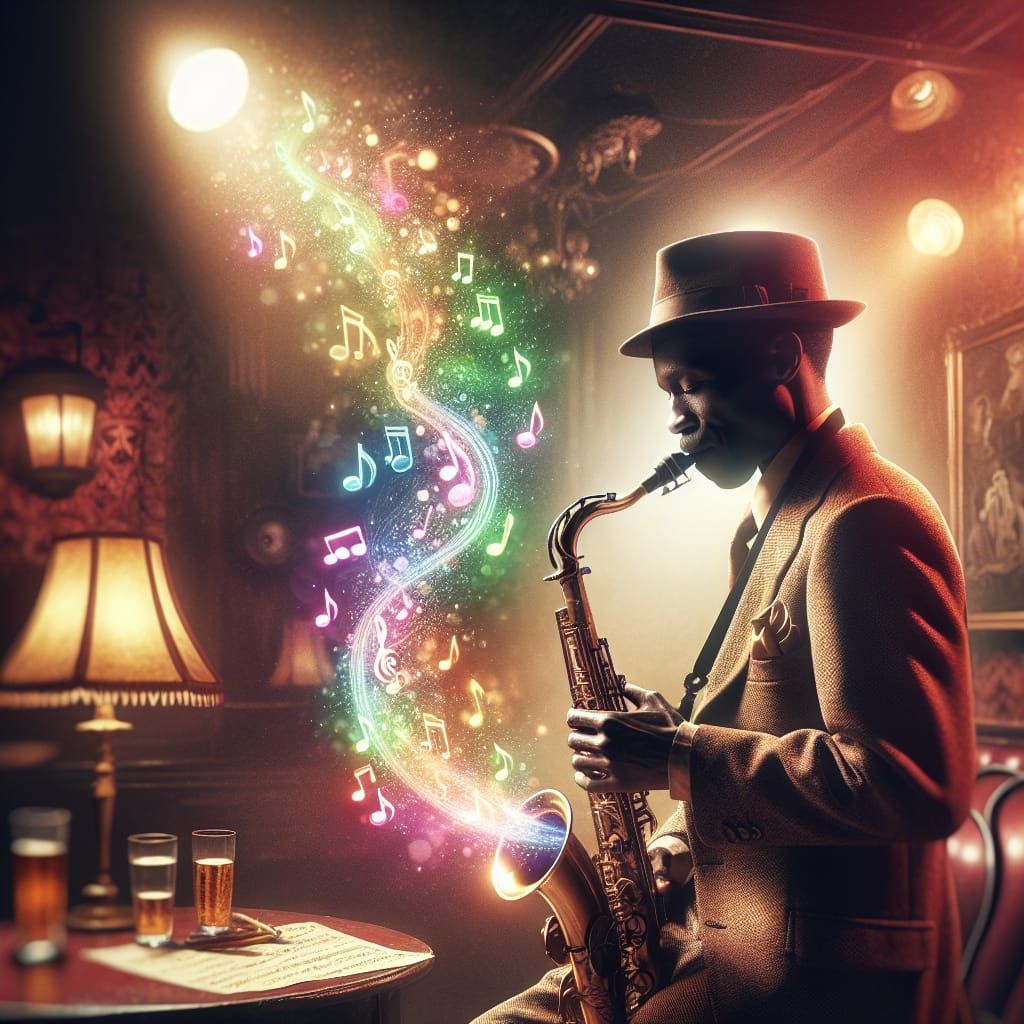 Jazz Musician in 1920s Nightclub