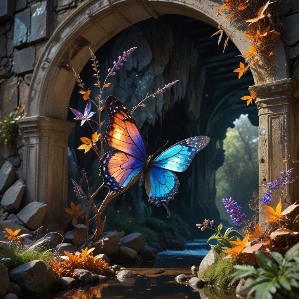 Autumn Leaf Butterfly on Lupin Flower