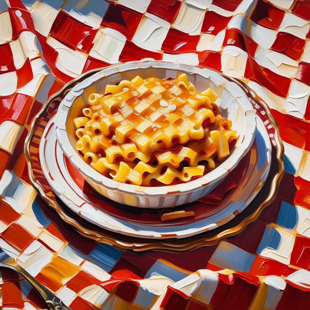 Mac and Cheese: Post-Impressionistic Impasto Oil Painting