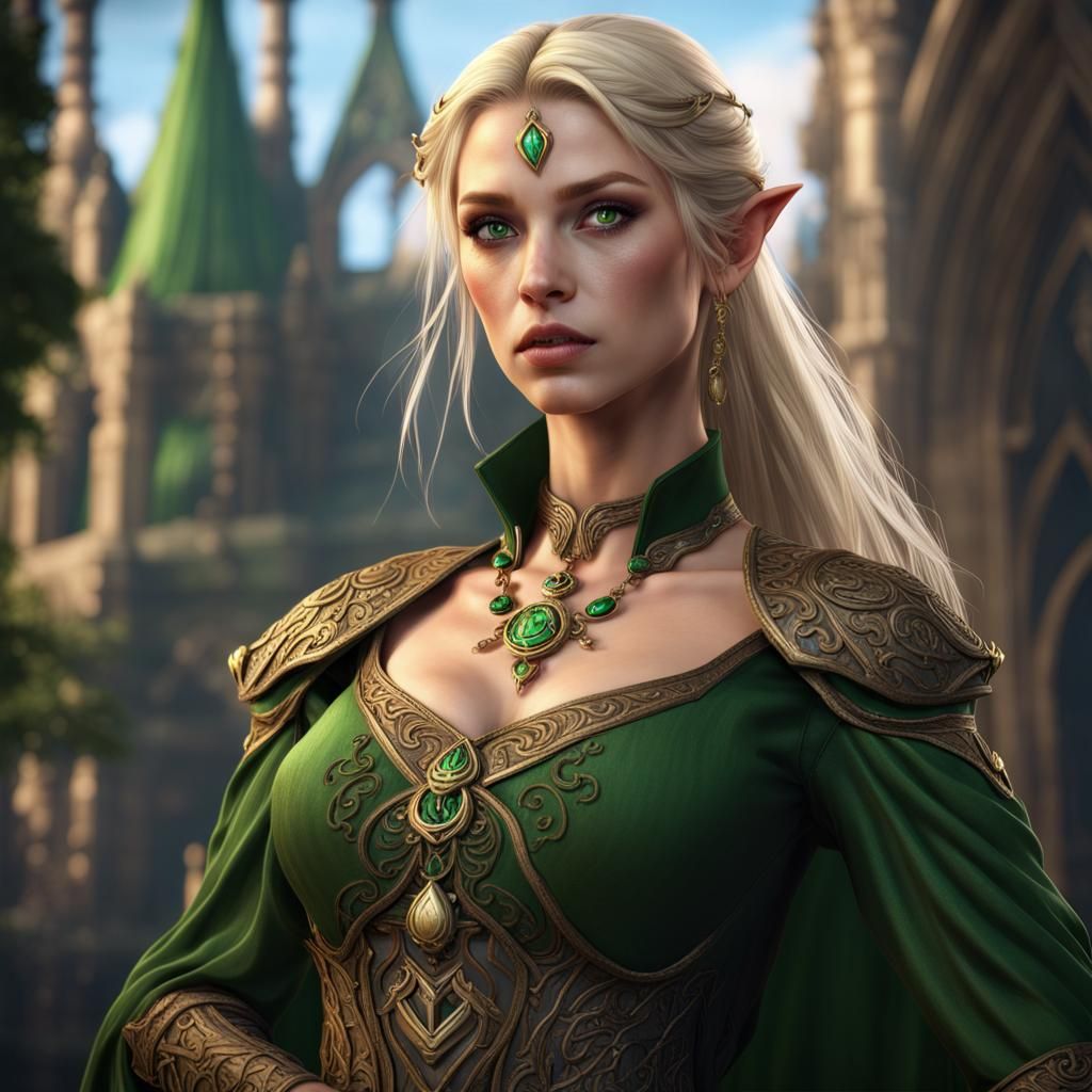 Noble Half-Elf in Detailed Fantasy Art
