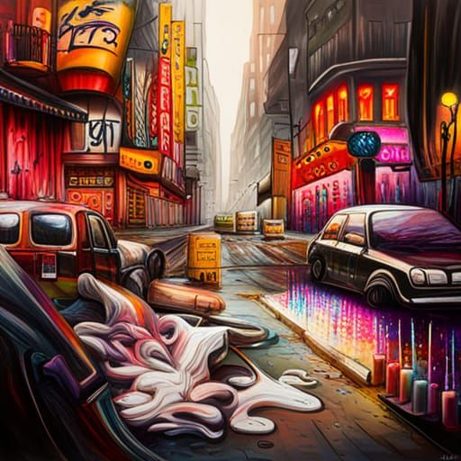 Graffiti Art with Splash and Street Art Style