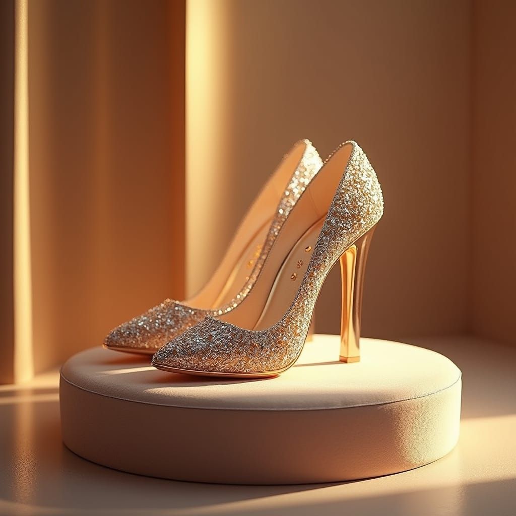 Luxurious High-Heeled Shoes in Futuristic Style